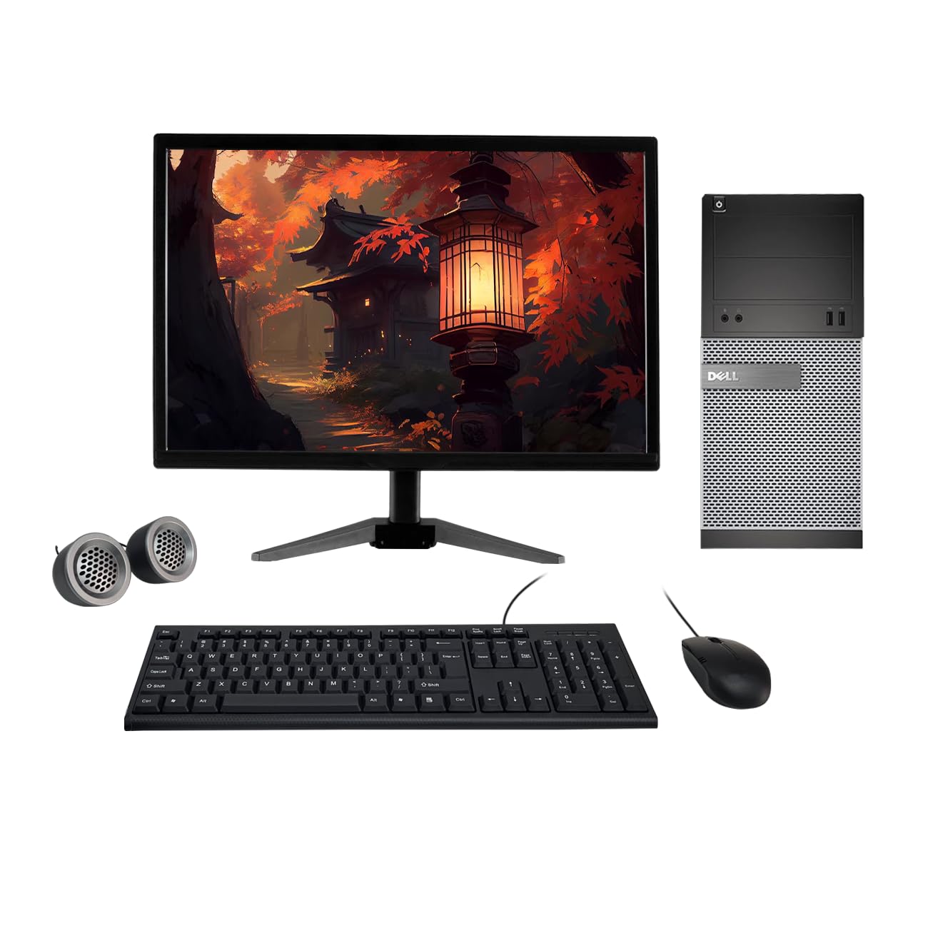Refurbished Dell OptiPlex 19" HD All-in-One Desktop Computer Set | i5-4th Gen | 19" HD LED Monitor| Wired KB & Mouse | Speakers | WiFi | Windows 10 Pro | MS Office - Newjaisa
